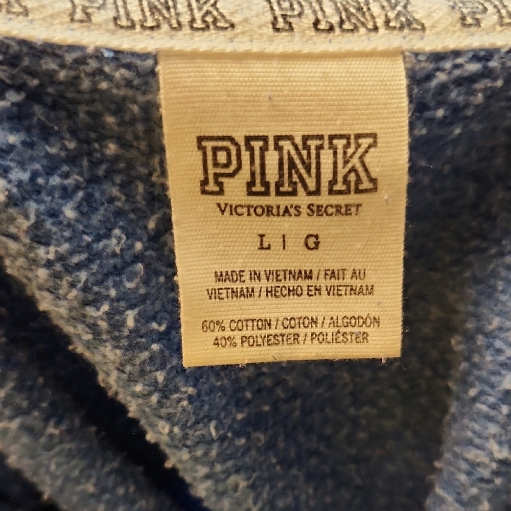 PINK Victoria's Secret Blue Zip-Up Sweater - Picture 2 of 2